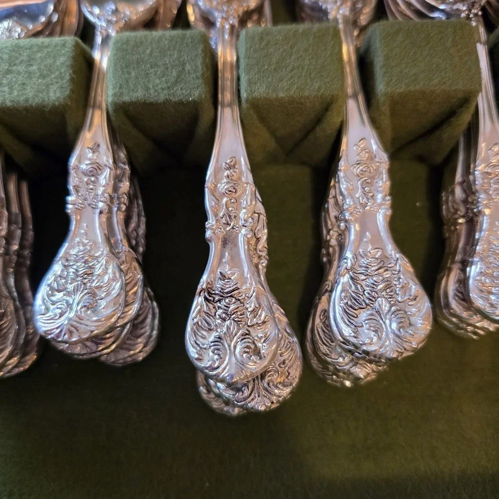FB Rogers Vintage 52 Piece Silverplate Flatware Set With Wood Silverware Chest